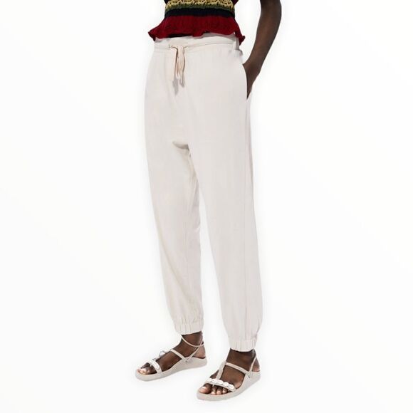 ZARA | Sand | COTTON JOGGER PANTS - Picture 5 of 8